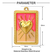 Carte de tarot émail amour étoile lune collier en acier titane bricolage pendentif yeux féminins flamme acier inoxydable pendentifs de mode breloques