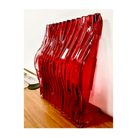 Vague d'eau motif vert couleur verre mur de briques solide thermofusible verre brique personnalisé créatif décoratif blocs de verre fournisseurs