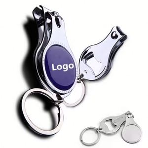 OEM Logo Stainless Steel Nail Clipper <b>Key</b> Chains 3 in 1 Multi-functional Nail Cutter Bottle Opener Manicure Tools With <b>Key</b> <b>Ring</b> - Product Image 1