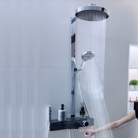 Système de douche Bain et douche Robinetterie de pluie Design Rainfall Waterfall Equipé d'une fonction de massage de la taille Ensembles de douche à tube carré
