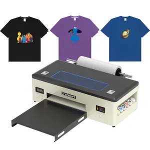 L1800 1390 Kain PET Film Garmen Tinta Putih Inkjet T Shirt A3 DTF Mesin Cetak Gulungan Tekstil Digital DTF Printer