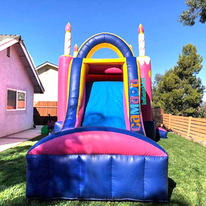 Structure Gonflable Château de Fête d'<span class=keywords><strong>Anniversaire</strong></span> avec Toboggan et Zone de Saut <span class=keywords><strong>pour</strong></span> Enfants et Adultes - Product Image 4