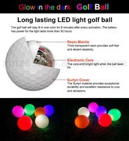 Fabricant professionnel de balles de golf LED lumineuses, personnalisables avec logo et motif, imprimables, avec emballage en tube.