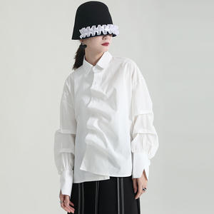 Tops informales <span class=keywords><strong>de</strong></span> manga larga para mujer, Top Irregular <span class=keywords><strong>japon</strong></span>és a la moda, fina camisa <span class=keywords><strong>de</strong></span> manga larga para mujer <span class=keywords><strong>2022</strong></span> - Product Image 1