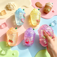 Jouet Squishy TPR en forme de tasse de thé au lait 2026, jouet à presser rempli de maltose, cadeau fantaisie anti-stress aux fruits colorés et pailletés