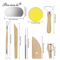 Herramientas de Modelado de Cerámica Panwenbo, Juego de 8 Herramientas de Escultura de Cerámica con Mangos de Madera Lisos de Doble Cara para Tallar, Moldear y Cortar