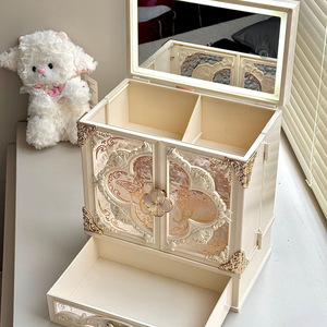 Luxury Handmade Wooden Gift <b>Box</b> with Embossed Floral Design Exquisite Decorative <b>Storage</b> Cabinet for Promotional Novelty Gifts - Product Image 2