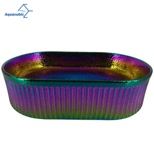 Lavabo in Ceramica con Design Superficiale a Struttura Molecolare Galvanizzata - Product Image 3