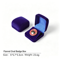 Boîte d'emballage pour bijoux en velours simple, faite à la main, avec coins arrondis, floquée, couleur et taille personnalisées