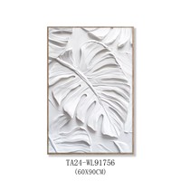 Peinture originale faite à la main Art déco Nature morte 100% faite à la main Panneau de toile Dessin au trait blanc Grande œuvre d'art murale à suspendre Encadrée