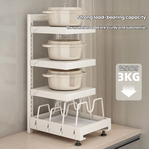 Organisateur sous l'évier, étagère de rangement pour armoire de cuisine, tiroir coulissant multi-niveaux pour casseroles, poêles, planche à découper, réglable - Product Image 4