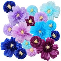 12 buah bunga kertas tisu warna-warni besar 20 "bunga kertas warna antik Fiesta raksasa buatan tangan