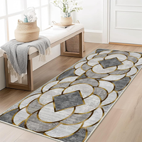 Tapis de couloir en velours cristal, lavable en machine, antidérapant avec support en TPR, à poils courts et doux, pour couloir ou chevet, impression personnalisée