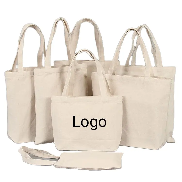 Custom Logo size Printed Plain Bulk Large Organic Calico Cotton Canvas Grocery Shopping Tote Bag