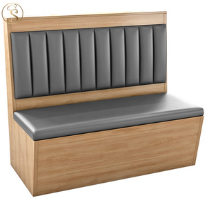 Ensemble chaise et <span class=keywords><strong>table</strong></span> de salle à manger en bois cabine de restaurant en demi-cercle en forme de U - Product Image 6