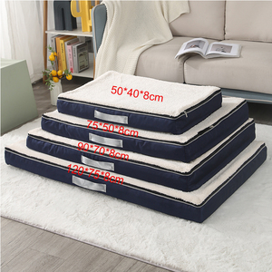 Multi-color Classic Oxford Foam Fiber Solid Washable Waterproof Rectangle Calming <b>Pet</b> <b>Sofa</b> Dog <b>Bed</b> Removable - Product Image 3