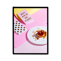 Panneau de menu LED A1 avec cadre en aluminium, plusieurs tailles, boîte rectangulaire mince et légère, matériau en verre trempé pour la publicité - Affiche de menu