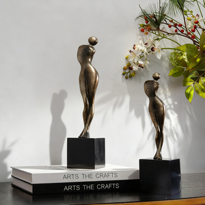 Escultura de <span class=keywords><strong>Chica</strong></span> Hecha a Mano en Aluminio con Diseño Geométrico Art Deco Vintage, Decoración para el Hogar, Sala de Estar, Dormitorio, Estudio - Product Image 5