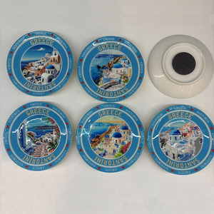 Sous-verres en céramique Trio Luxury Model TRIO, lot de sous-verres ronds en <span class=keywords><strong>ardoise</strong></span> naturelle pour bar, cuisine, maison, avec <span class=keywords><strong>aimant</strong></span> - Product Image 2