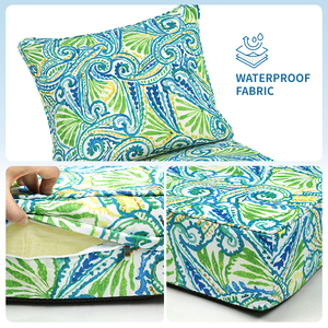 迅速発送 カスタムプリント 2ピース アウトドアクッションセット まとめ買い 布製ランバーピロー＆シートクッション ソファクッション - Product Image 3