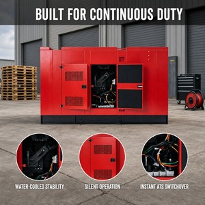 Diesel Power Generator Silent Operation Water Cooling System Pure Copper Core 200A 3-Phase Portable Emergency Backup Power