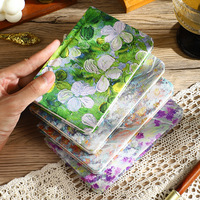 1 Carnet de notes portable mini floral trèfle à quatre feuilles style peinture à l'huile