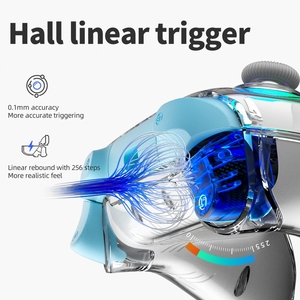Cơ khí nút cảm biến chuyển động rung nhanh chóng cháy PC không dây Gamepad chuyển đổi 2 màu xanh-răng trò chơi điều khiển - Product Image 2