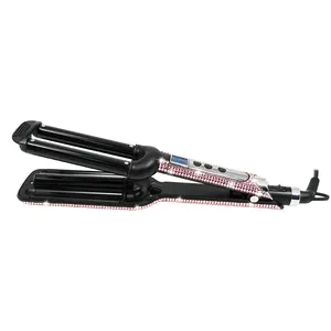 2023 newest design deep Waver Ceramic Coating 3 Triple Barrel Hair Curler Curling Iron