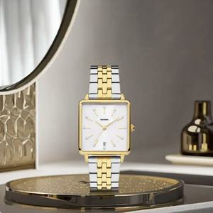 Reloj de Lujo Analógico de Cuarzo y Acero Inoxidable para Mujer, 16 mm, Cuadrado, Minimalista, con Logotipo Personalizado, Cristal, Montre Dame, ODM - Product Image 1