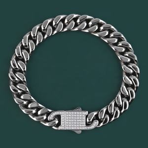 Nueva Pulsera de Cadena de Acero Inoxidable Clásica para Hombre y Mujer, Estilo Cubano, con Cierre Iced, Regalo de Joyería de Moda - Product Image 2