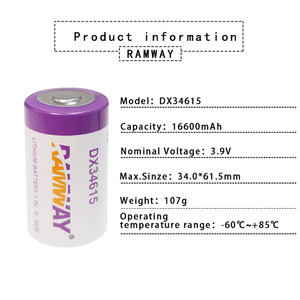 DX34615 16600mAh 고전압 3.9V 클래스 D 사이즈 34.0*61.5mm 1차 리튬 배터리 - Product Image 5