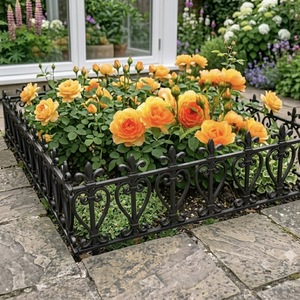 Lot de 4 clôtures de jardin réutilisables en plastique noir de style victorien pour aménagement paysager extérieur - Product Image 5