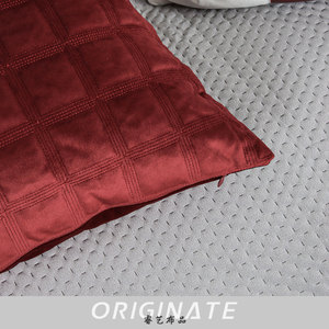 Cojín cuadrado negro rojo vino de lujo moderno, funda de almohada, combinación de luz Simple para sala de estar, sofá, memoria, personaje calentado - Product Image 4