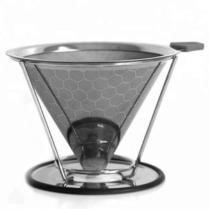 Muestra Gratuita en Stock: Soporte Moderno de Acero Inoxidable para Filtro de Café de 115mm de Diámetro, Ecológico, con Cono para 3 Tazas - Product Image 2