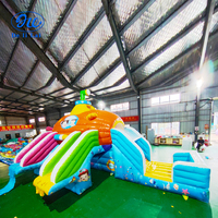 Équipement de parc aquatique gonflable mobile pour enfants avec grand toboggan sous-marin extérieur et défi aquatique – Fabricant