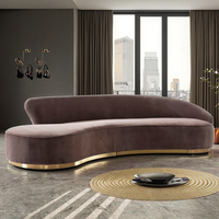 Sofá seccional curvo creativo de media luna con cojín suave, muebles ligeros de lujo para sala de estar de Hotel personalizados