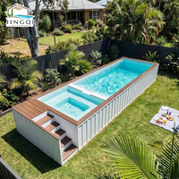Piscine rectangulaire préfabriquée de 40 pieds pour adultes, jacuzzi de spa, piscine de jardin en fibre de verre, piscine extérieure