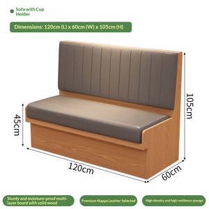 Juego de Mesa de Piedra y Sofás de PU Modernos Personalizados al por Mayor para Restaurante, con Capacidad para 6 Personas, Muebles Comerciales para Centro Comercial, Hotel, Cafetería, Bar - Product Image 6
