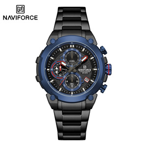 NAVIFORCE 8071 Montre à quartz étanche avec calendrier lumineux Montre d'affaires avec bracelet en acier inoxydable Montre pour hommes - Product Image 2