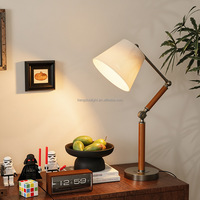 Lampe de table vintage à bras articulé en fer, design moderne, lampe de lecture LED protectrice pour les yeux avec abat-jour en PVC à intensité variable pour chambre, bureau, bureau à domicile