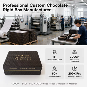 Scatola di Lusso Personalizzata per Cioccolatini con Coperchio e Base, Logo in Lamina d'Oro, Cartone per Cioccolatieri Artigiani, Mercato USA - Product Image 5