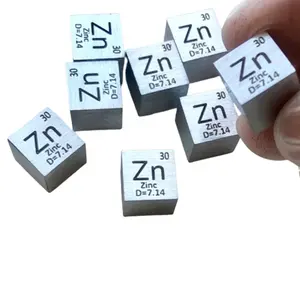 Cube métallique en Zinc Zn, haute densité, 10mm, 99.995%