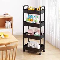 Chariot de rangement multifonctionnel pour la maison, étagère de rangement en plastique sur pied, étagère mobile à plusieurs niveaux pour collations