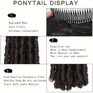 Chignon synthétique bouclé à la française, extension de cheveux bouclés naturels et désordonnés, chouchou <span class=keywords><strong>élastique</strong></span>, queue de cheval <span class=keywords><strong>afro</strong></span> à clipser - Product Image 4