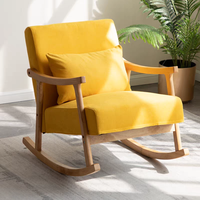 Offre Spéciale : Fauteuil à Bascule Modulaire Moderne en Bois Massif, Rembourré, avec Dossier Capitonnée et Pieds Métalliques, Idéal pour Bureaux et Espaces de Loisirs