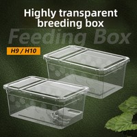 Terrarium pour reptiles H19H20 en plastique, petite/moyenne/grande boîte d'élevage pour tortues, araignées, geckos, grenouilles cornées, mille-pattes