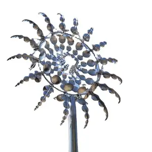 Escultura de energia cinética do vento em aço inoxidável moderno para jardim ao ar livre famoso
