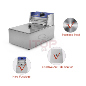Friteuses électriques professionnelles de qualité commerciale multi-prises en acier inoxydable de comptoir 16 <span class=keywords><strong>220V</strong></span> 2.5Kw en provenance de Chine - Product Image 6