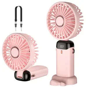 Houli ventilador portátil pequeno e portátil, portátil, recarregável, dobrável, com usb, 2000mah, ventiladores portáteis e vestíveis