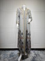 Abaya de luxe turquoise pour femmes musulmanes de Dubaï, robe longue modeste avec motif cachemire transparent, accessoire vestimentaire traditionnel FK084